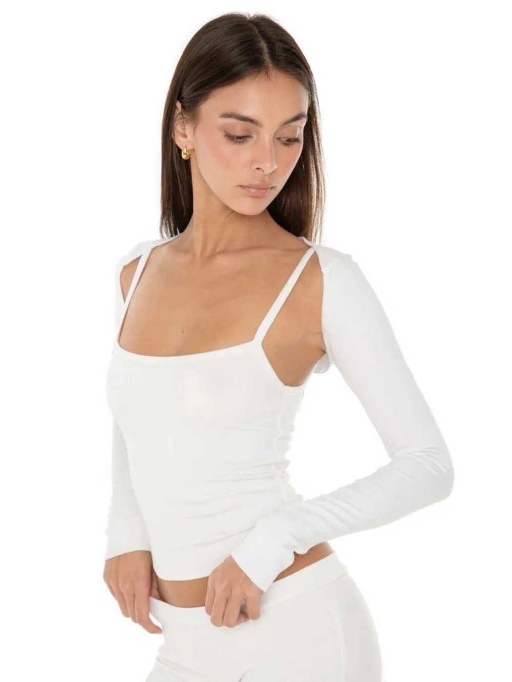 Are You Am I Quill Shrug White size Small